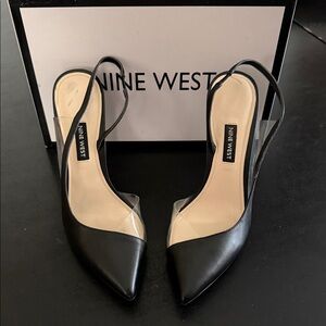 Nine West Black Slingback Heels